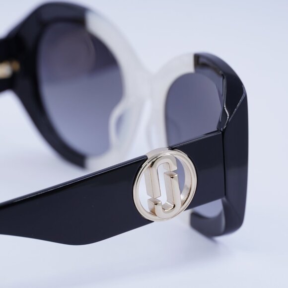 Marc Jacobs MARC 722/S 0CCP 9O Sunglasses White/Black Round Frame, Grey Lenses - Picture 5 of 11